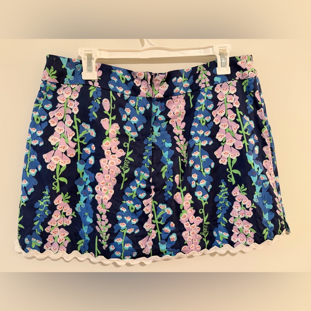*NWT* Lilly Pulitzer JARVEY Skort in Bright Navy and Foxgloves Print - Picture 2 of 7